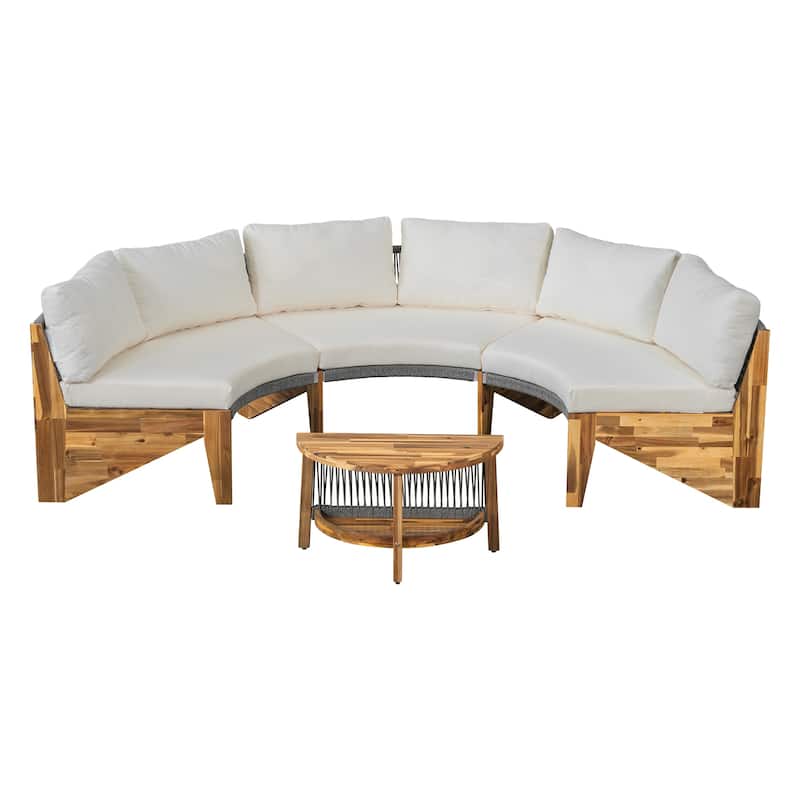 Curved Shape Sofa Set PE Wicker Furniture Conversation Sets