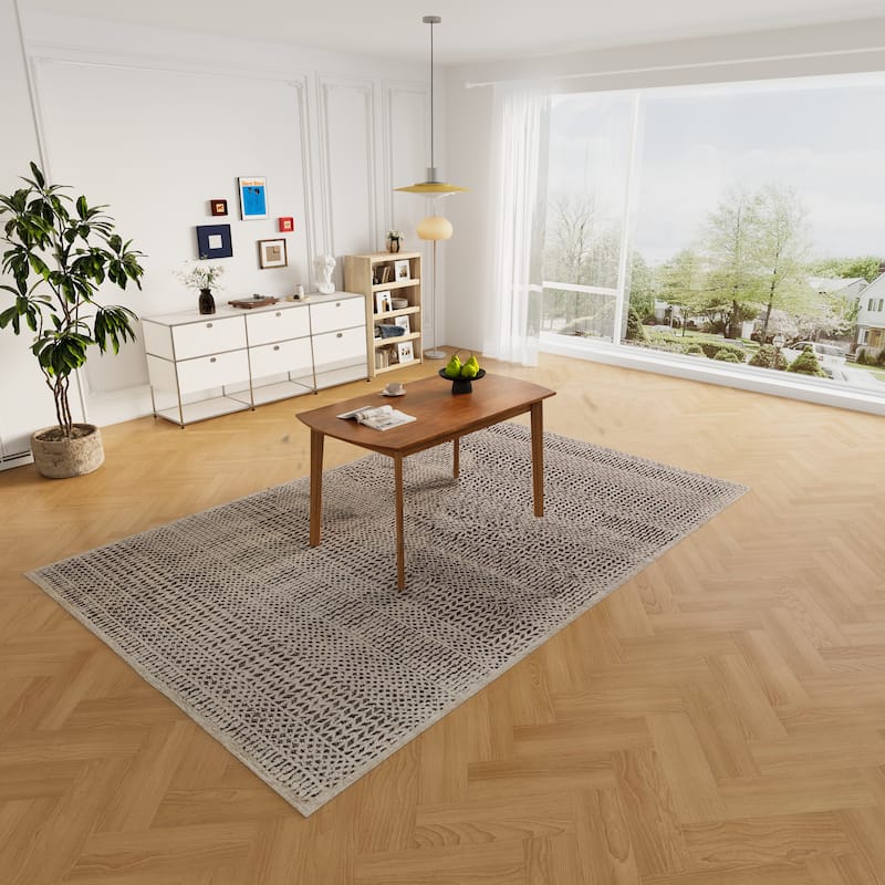 47 Inch Modern Dining Table, Solid Wood Kitchen & Dining Room Table for 4 for Dining Room, Rectangular Dinette Table