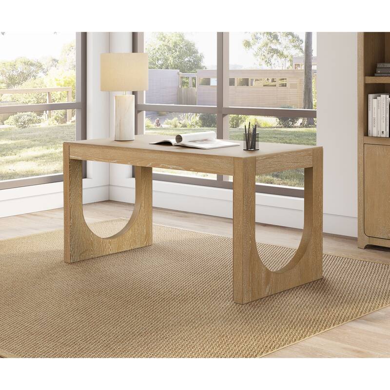 Modern Wood Writing Desk, Office Desk, Storage Desk, Writing Table, Light Brown