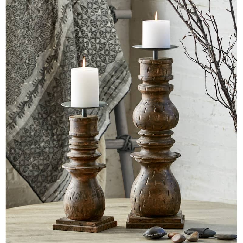 Madera Pillar Holder Candlestick Holder