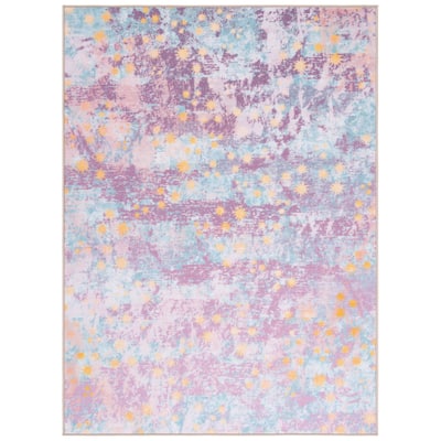 SAFAVIEH Kids Playhouse Machine Washable Slip Resistant Rachida Rainbow Rug