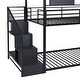preview thumbnail 4 of 11, Metal Floor Bunk Bed with Slide & Steps for Kids, Twin Over Twin Size