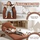 preview thumbnail 3 of 8, Brown Velvet Kids Sofa Chair, Foldable, Soft and Easy to Clean - 44.88” L x 19.69” W x 14.17” H