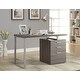 preview thumbnail 5 of 7, Strick & Bolton Joffe Brown Metal Computer Desk Grey - Weathered
