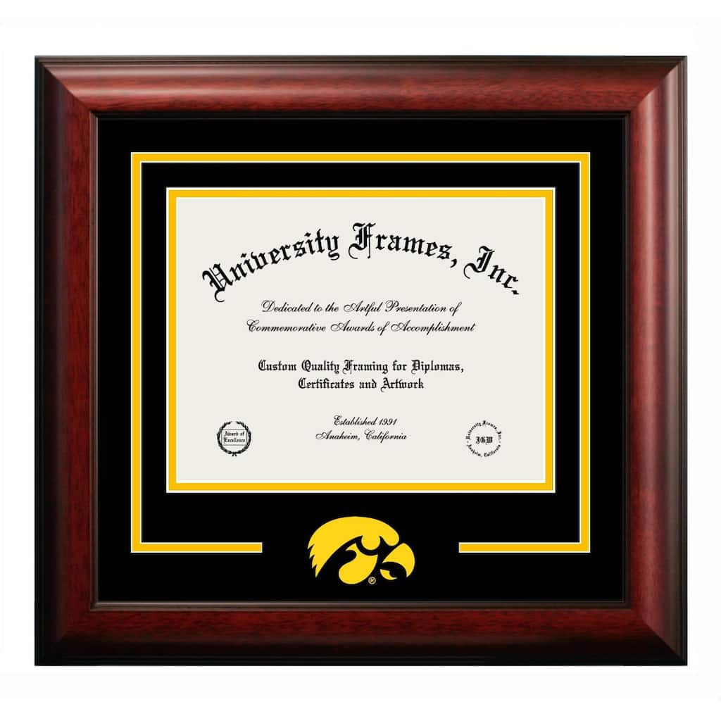 University of Iowa Hawkeyes 11w x 8.5h Spirit Diploma Frame