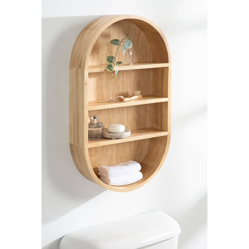 Kate and Laurel Hutton Wood Capsule Wall Shelf