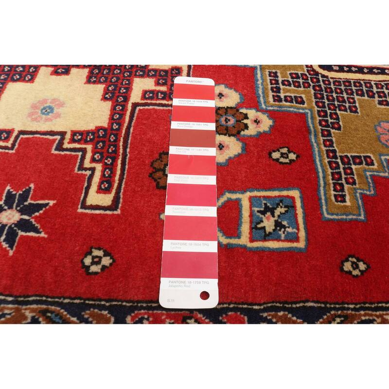ECARPETGALLERY Hand-knotted Kayseri Vintage Red Wool Rug - 3'5 x 5'0