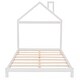preview thumbnail 16 of 34, Full Size Kids Bed Wood Platform Bed with House-shaped Headboard , Gray