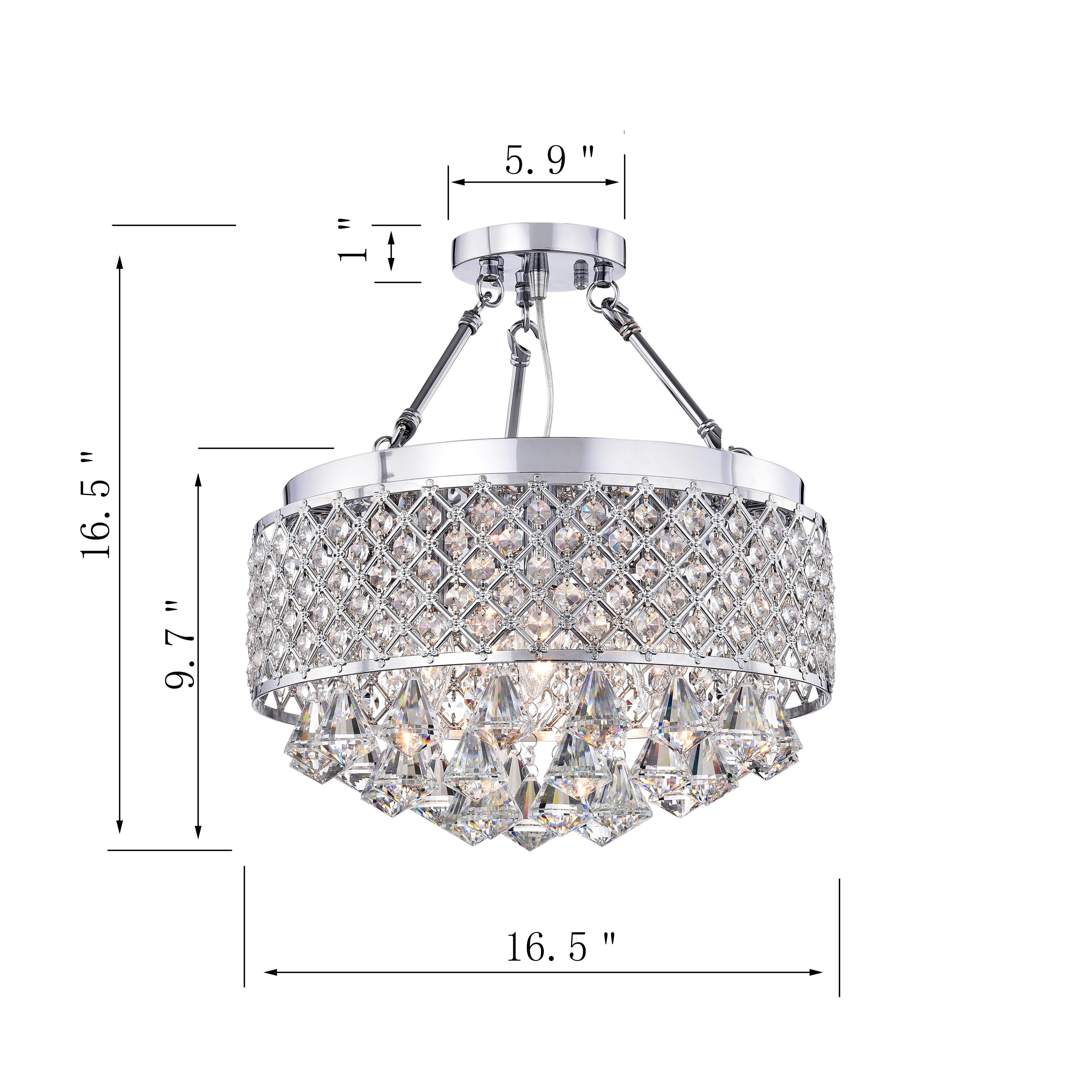 Caelus chrome effect ceiling light outlet