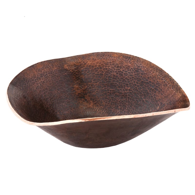 17-in Free Form Hand Forged Old World Copper Vessel Sink (PVSHELL17)