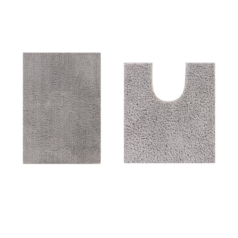 Better Trends Bath Rug Set 100% Micro Polyester Tufted Anti-Skid Latex Backing Bathroom Rugs for Shower, Sink Mats Micro Plush