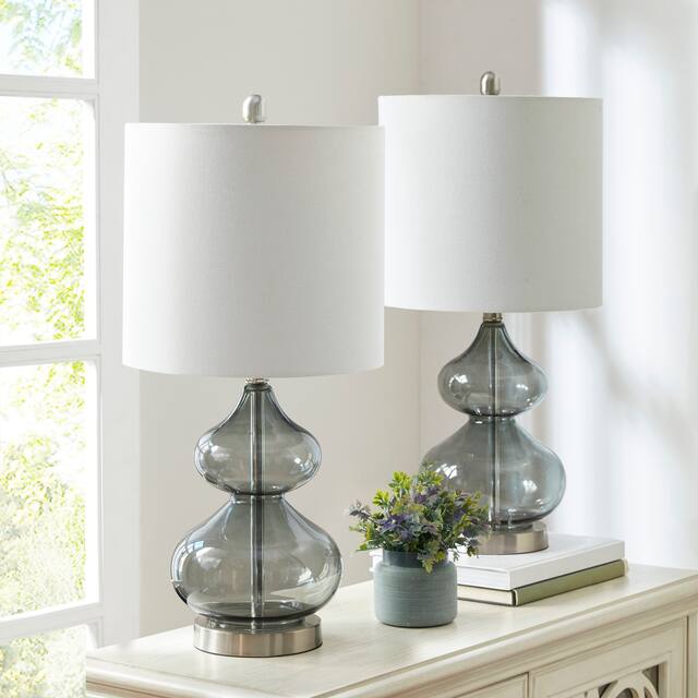 510 Design Ellipse Curved Glass Table Lamp (Set of 2) - Grey