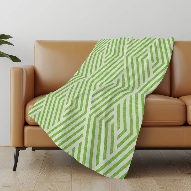 Premium Machine Washable Contemporary Geo Sherpa Throw Blanket