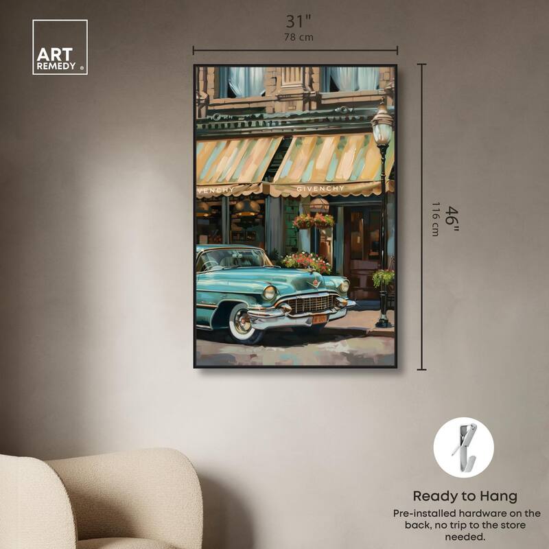 Classic Car Store Visit II Canvas by Art Remedy