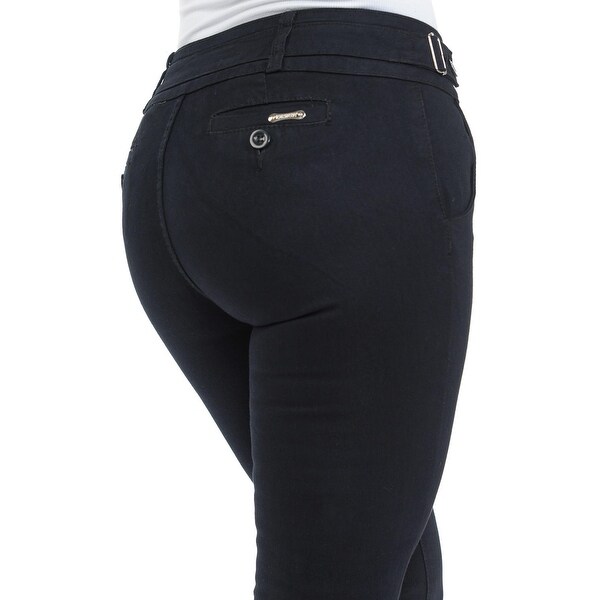 black cut up pants