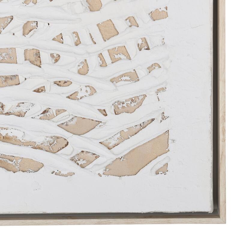 StyleCraft Palm Leaves Hand-Painted Framed Canvas Wall Art - 40" x 60"