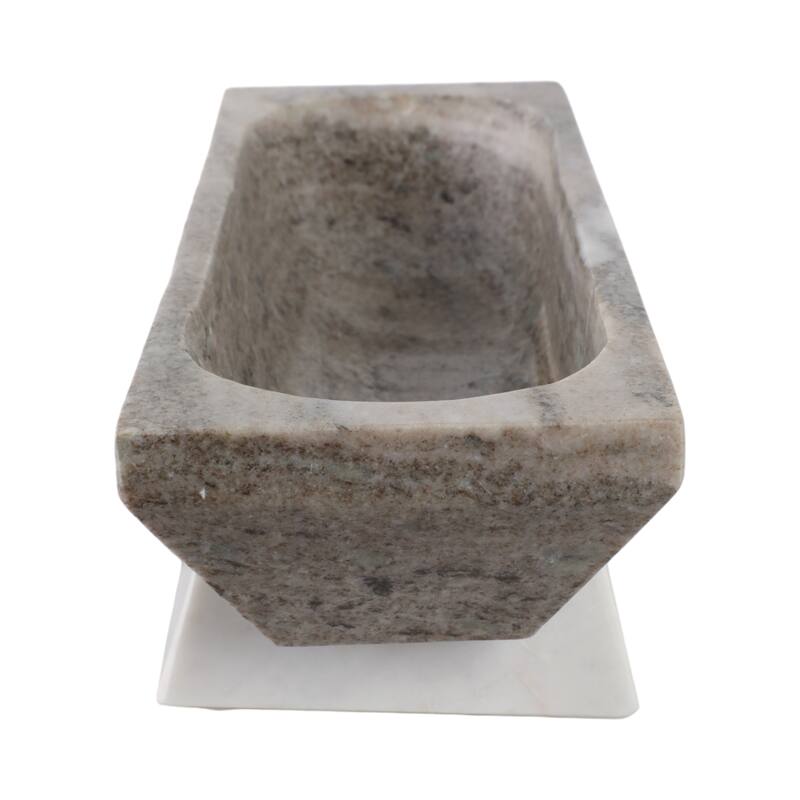 Stone Marble Decorative Bowl Design Casual Home Decor - Ivory - 18" x 6" x 5"
