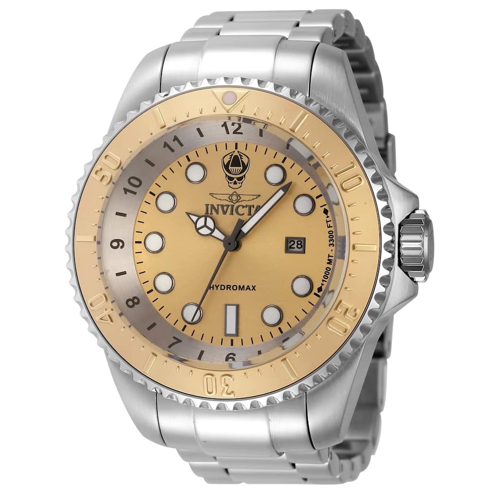 Invicta Men's 44746 Hydromax Quartz 3 Hand Gold Dial Watch
