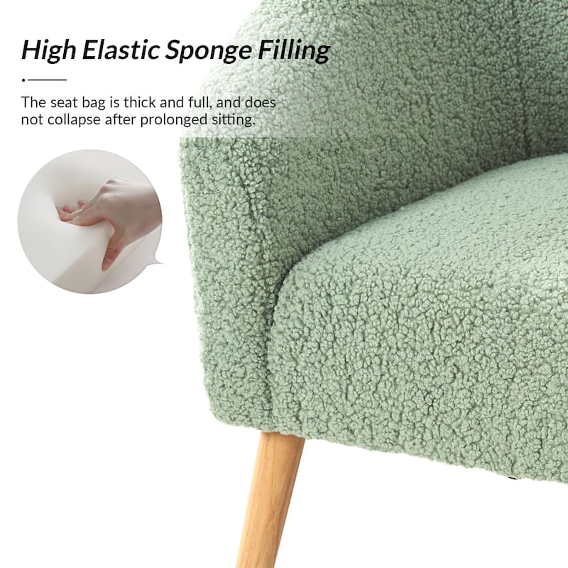 Sheila Modern 30"W Boucle Armchair with Solid Wood Legs Set of 2 by HULALA HOME