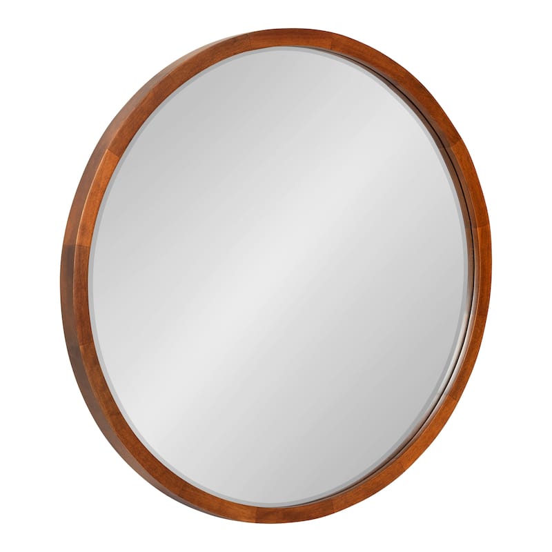 Kate and Laurel McLean Round Wood Framed Wall Mirror