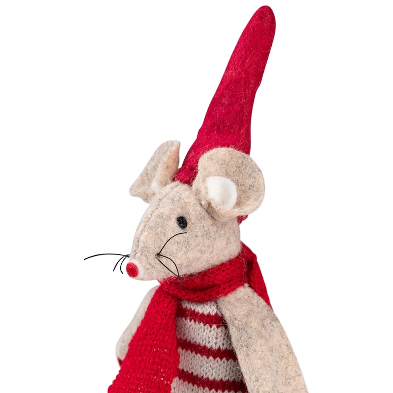 Standing Mice Christmas Decorations - 6" - Set of 2