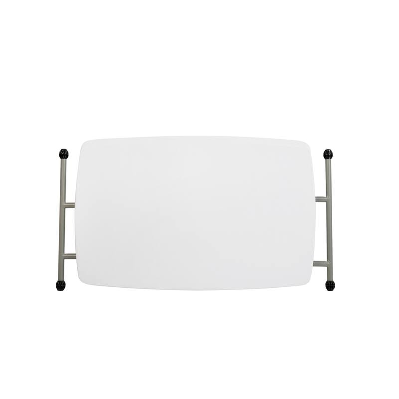 Height Adjustable Plastic Folding TV Tray/Laptop Table in Granite White