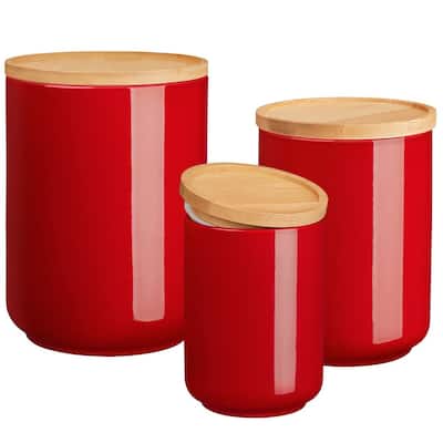 LOVECASA Stoneware Small medium and large Storage Canisters