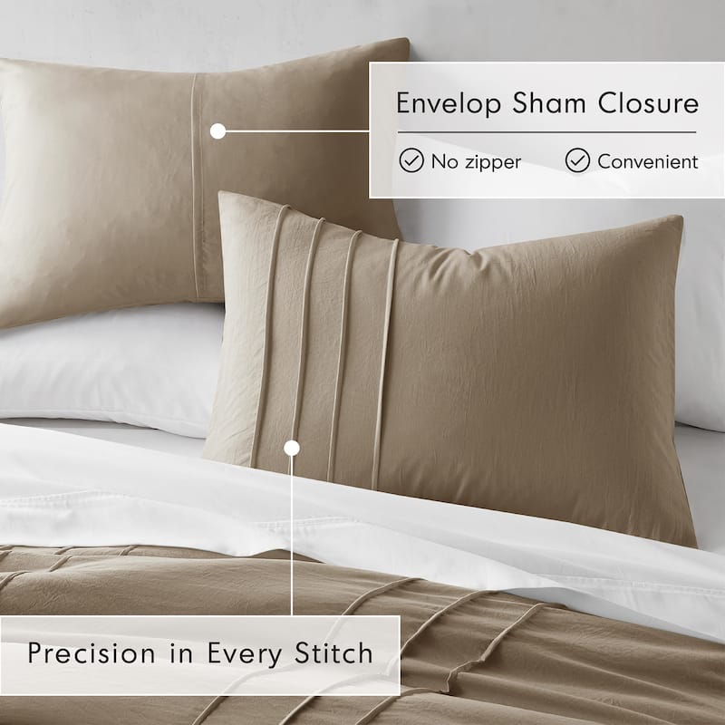 Chelsea Square Evans Pinch Pleated Soft Washed Boho Duvet Cover Set