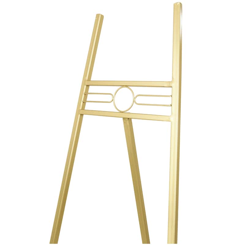 Metal Geometric Tall Adjustable 3 Tier Display Easel with Chain Support - Black or Gold - Roche River Decor