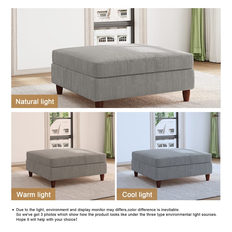 Large Corduroy Ottoman