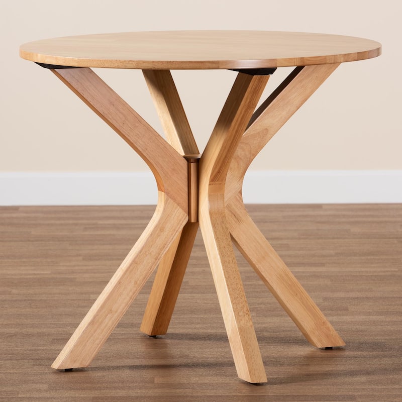 Kenji Modern Natural Brown Finished Wood 34-Inch-Wide Round Wood Dining Table