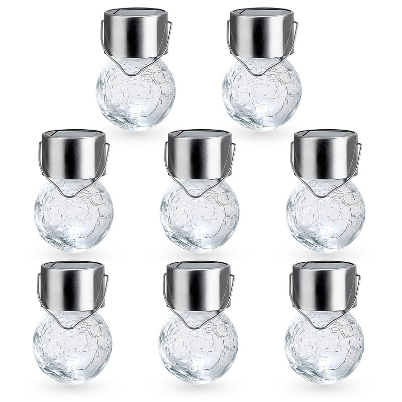 FKHouse 8-Pack Solar Powered Color Changing LED Glass Ball Light - N/A