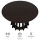 preview thumbnail 3 of 9, Black 31" Round Coffee Table Modern Mid-Century Wood Slatted Base - 19x20