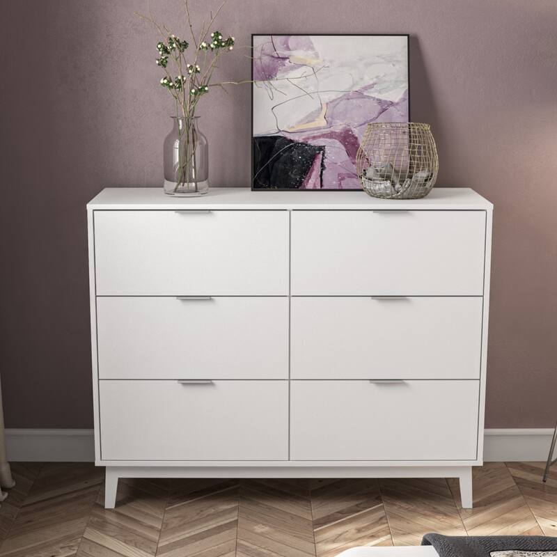 Polifurniture Victoria Modern 6 Drawer Double Dresser