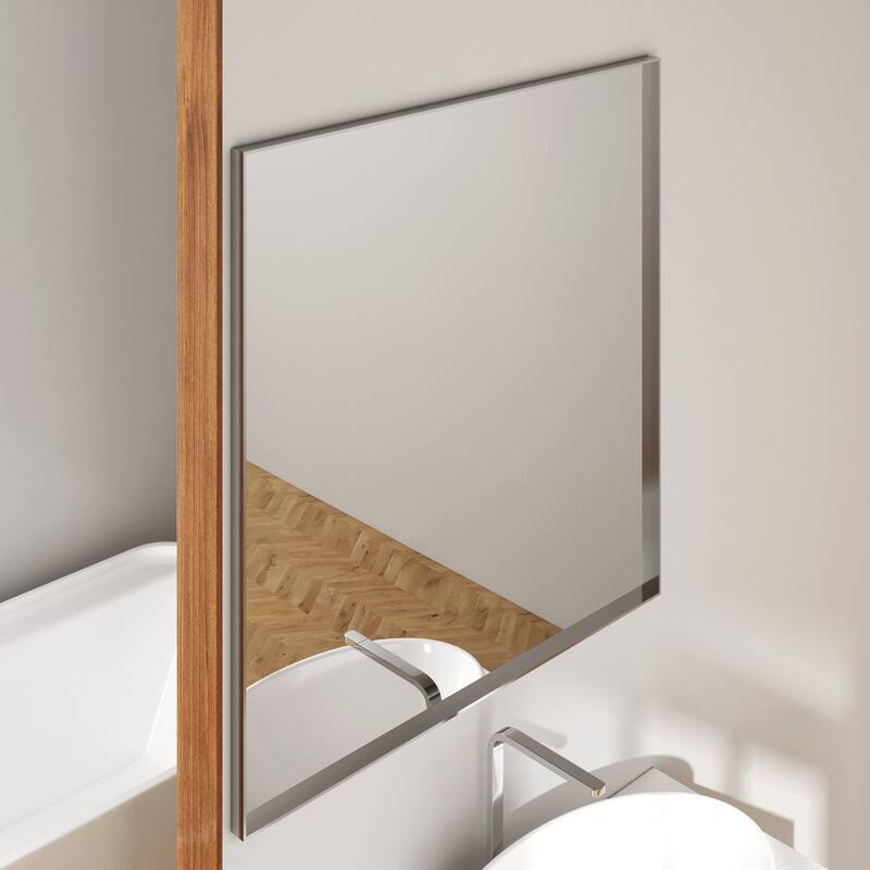 TOOLKISS Right Angle Aluminum Frame Bathroom Vanity Mirror with Clear Glass