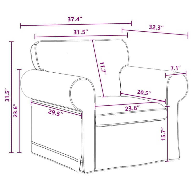 vidaXL Sofa Dark Grey 215 x 82 x 80 cm Fabric