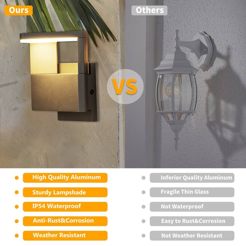 Wall Light Outdoor LED Wall Mount Lamp Modern Wall Mount Sconce Lantern Fixture for Porch Front Door