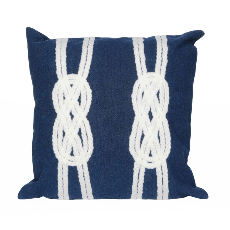 Liora Manne Visions II Double Knot Indoor/Outdoor Pillow Navy 20" Square