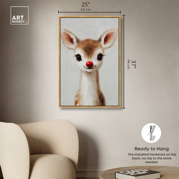 dimension image slide 14 of 24, Baby Rudolph Christmas Wall Decor Canvas Print by Art Remedy