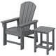 preview thumbnail 100 of 193, Laguna Kids Outdoor Poly Adirondack Chair With Side Table 2-Piece Set Gray