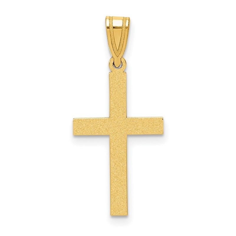 Curata 14k Yellow Gold Solid Engravable Polished Religious Faith Cross Pendant Necklace 18x11mm