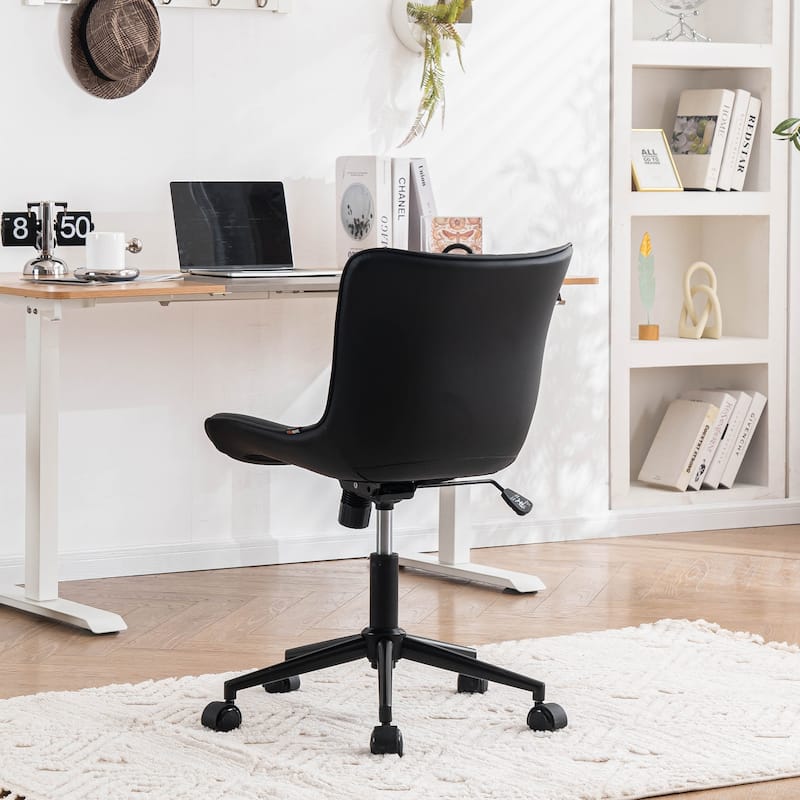 Ergonomic Office Chair Swivel Armless Desk Chair with Wheels
