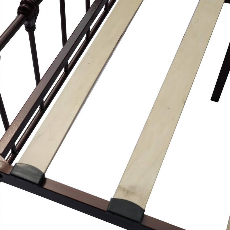 Metal Platform Bed Frame with Headboard and Footboard, Heavy Duty Slat Support/Underbed Storage Space, Vintage Style