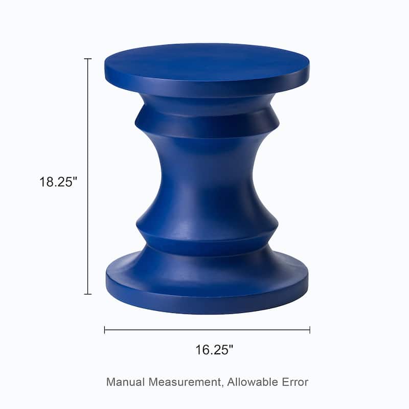 Glitzhome 18"H MGO Black Chess Garden Stool Outdoor Table