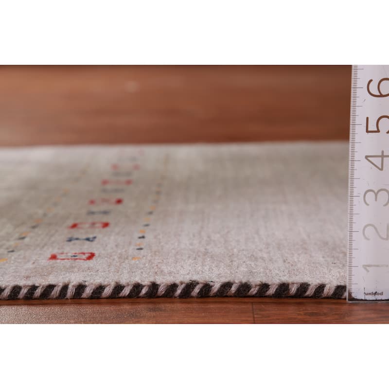 Hand Knotted Oriental 100% Wool Carpet Tribal Animal Pictorial Brown Gabbeh Runner Rug - 9' 10'' X 2' 9''