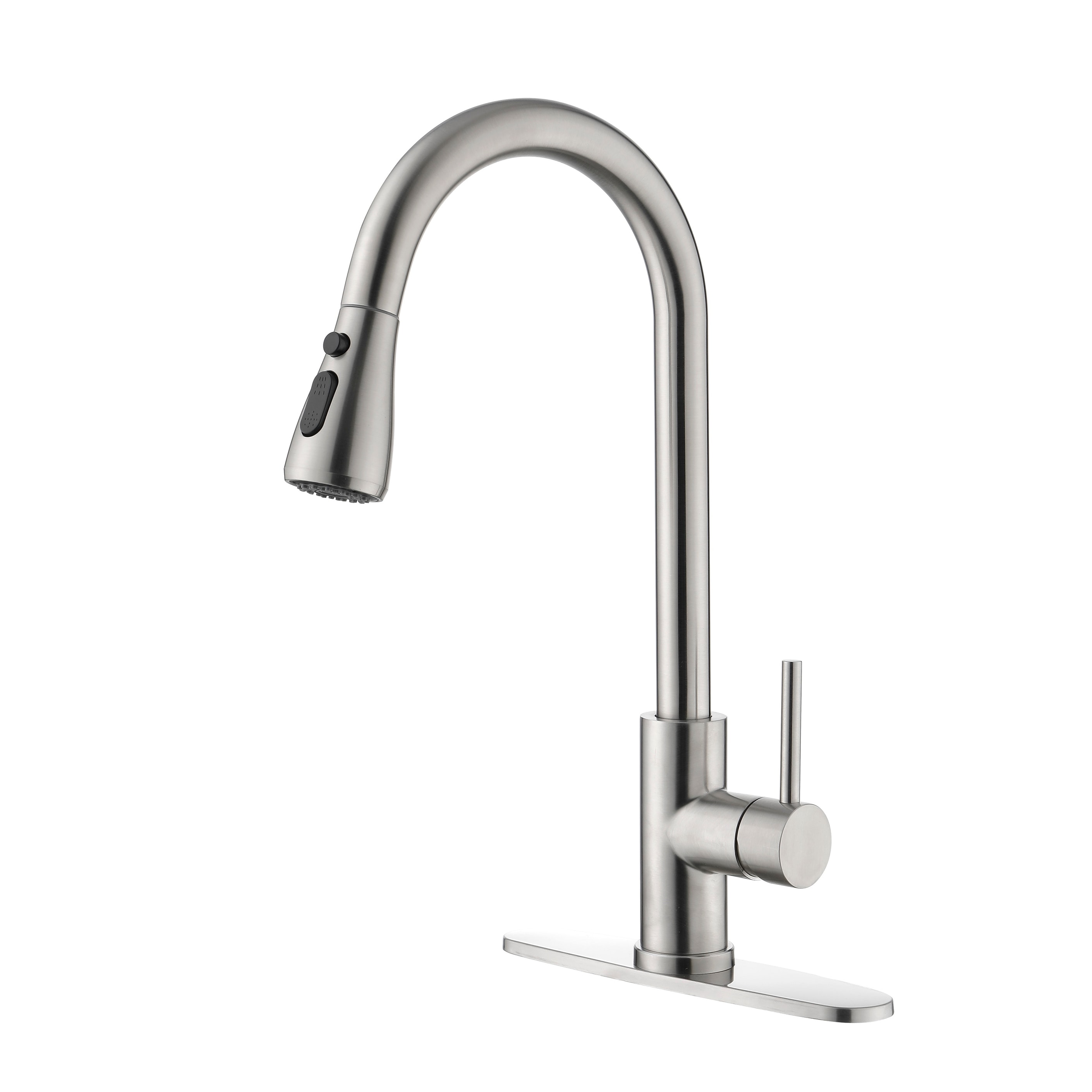 Clearance SALE! Kitchen Sink Faucet with Pull Out Sprayer Brushed  Nickle,Stainless Steel High Arc Kitchen Sink Faucet, 3 Way Setting Single  Handle