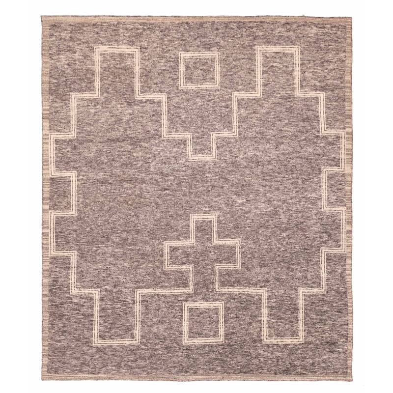 ECARPETGALLERY Hand-knotted Tangier Dark Grey Wool Rug - 8'3 x 9'9