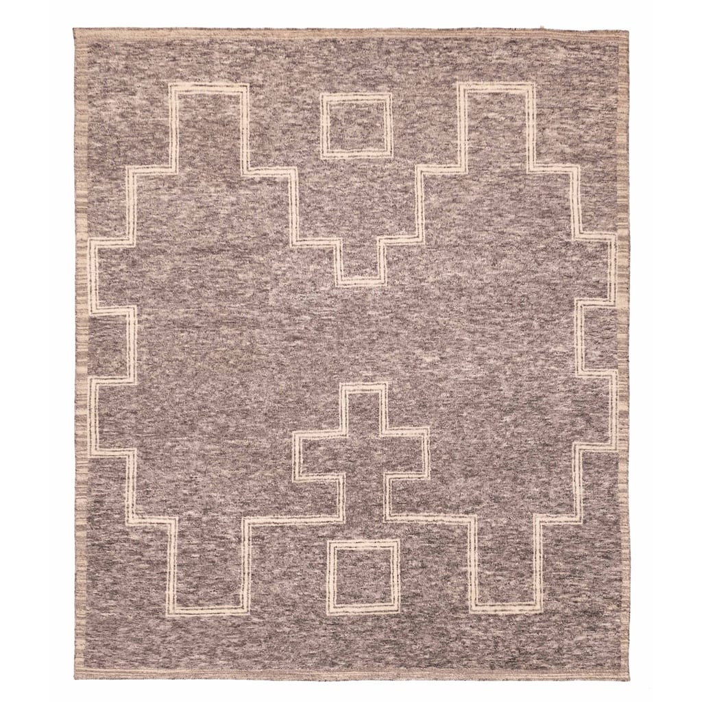 ECARPETGALLERY Hand-knotted Tangier Dark Grey Wool Rug - 8'3 x 9'9