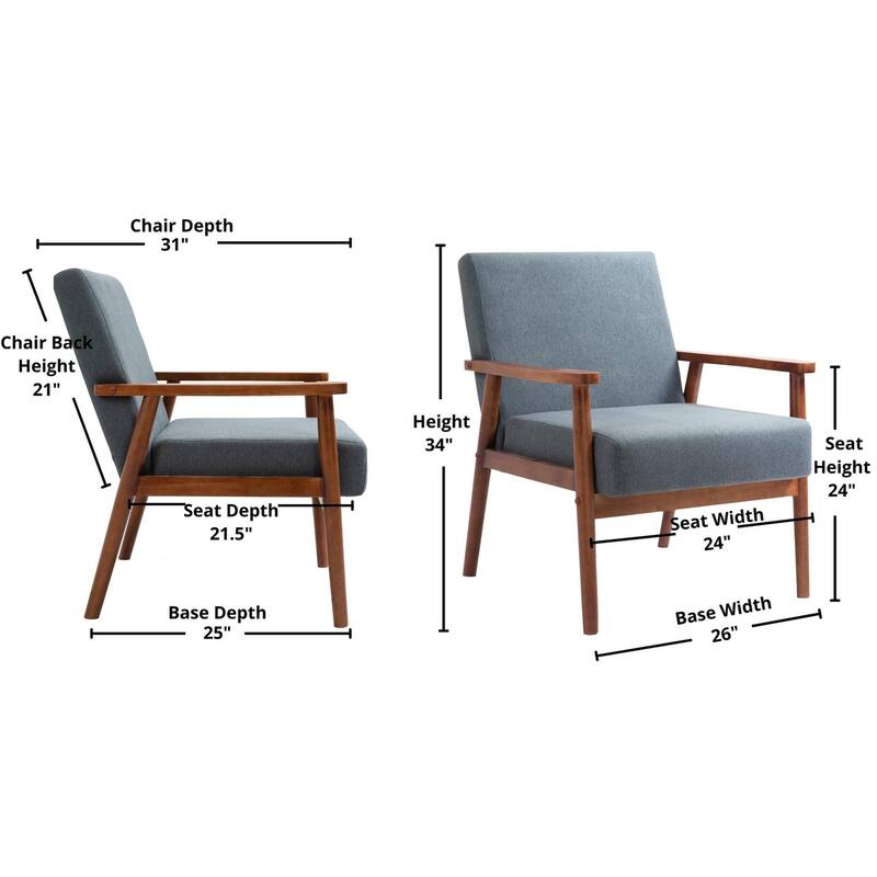 Mid-century Modern Solid Wood Armchair