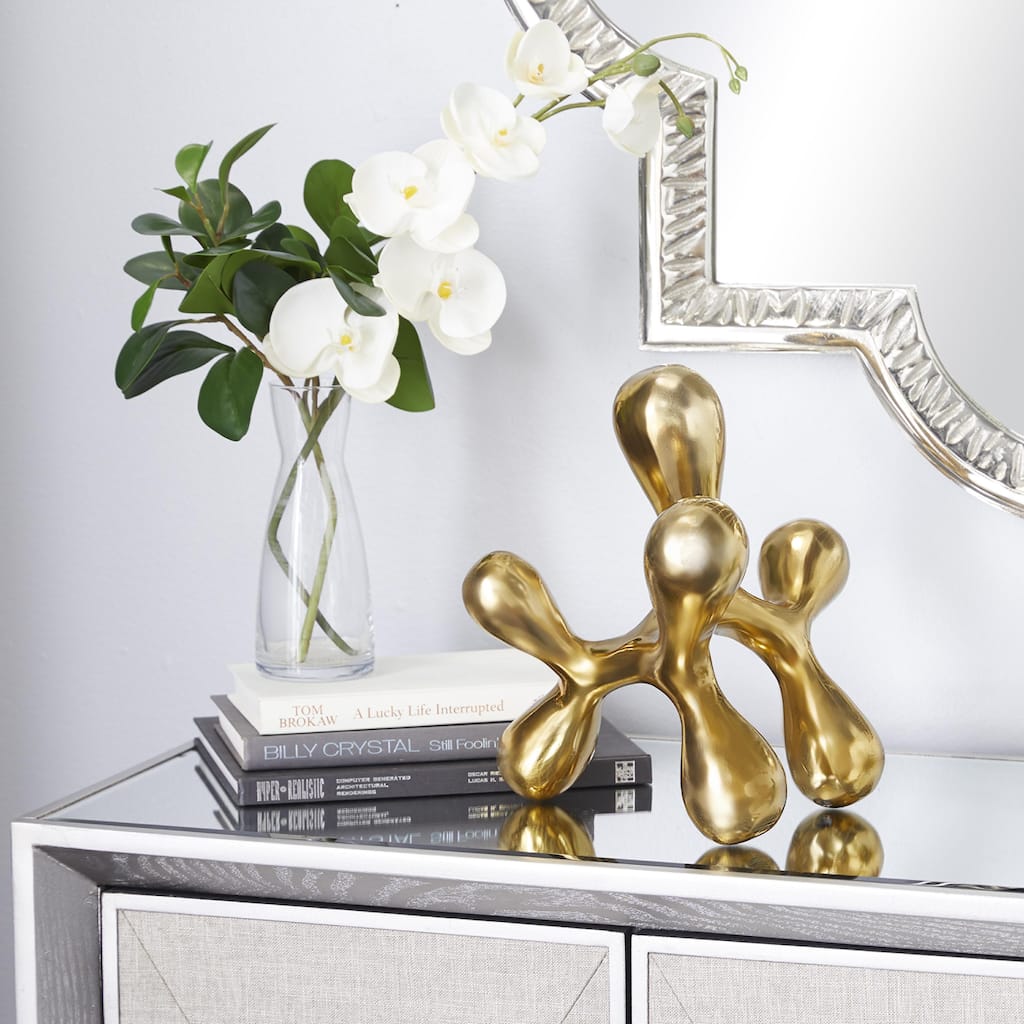 CosmoLiving by Cosmopolitan Gold Aluminum Metal Abstract Decorative Sculpture
